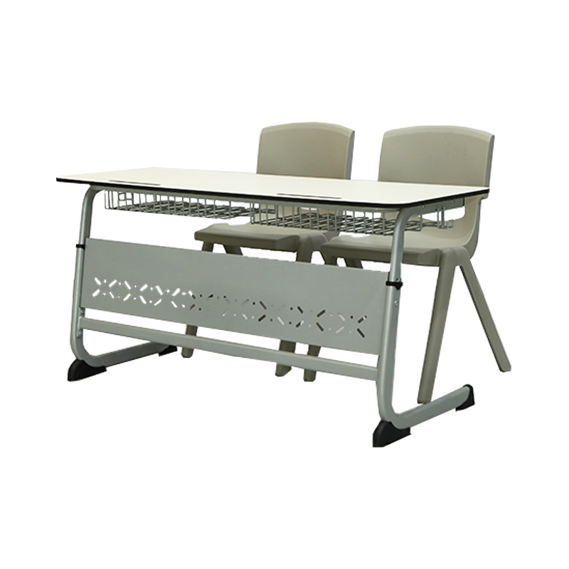 SS0259 学校用 2脚の木製椅子とテーブルセット | 二段式教室用机と椅子 |